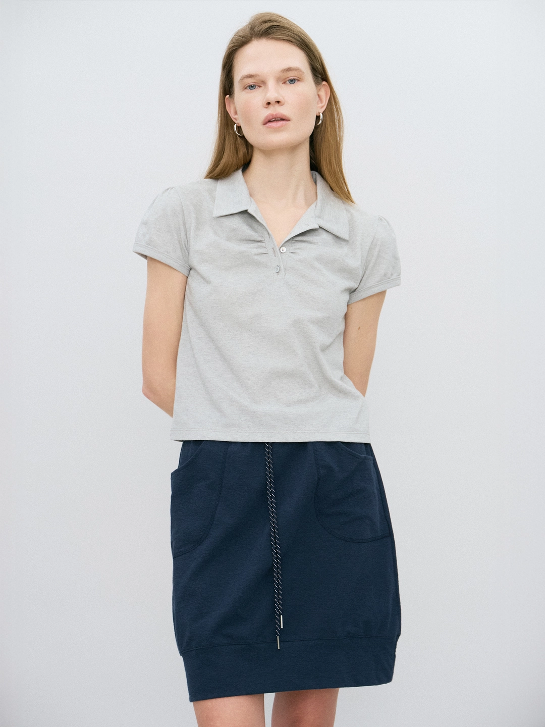 리볼드 Shirring PK T_(Melange) 상품 이미지 2