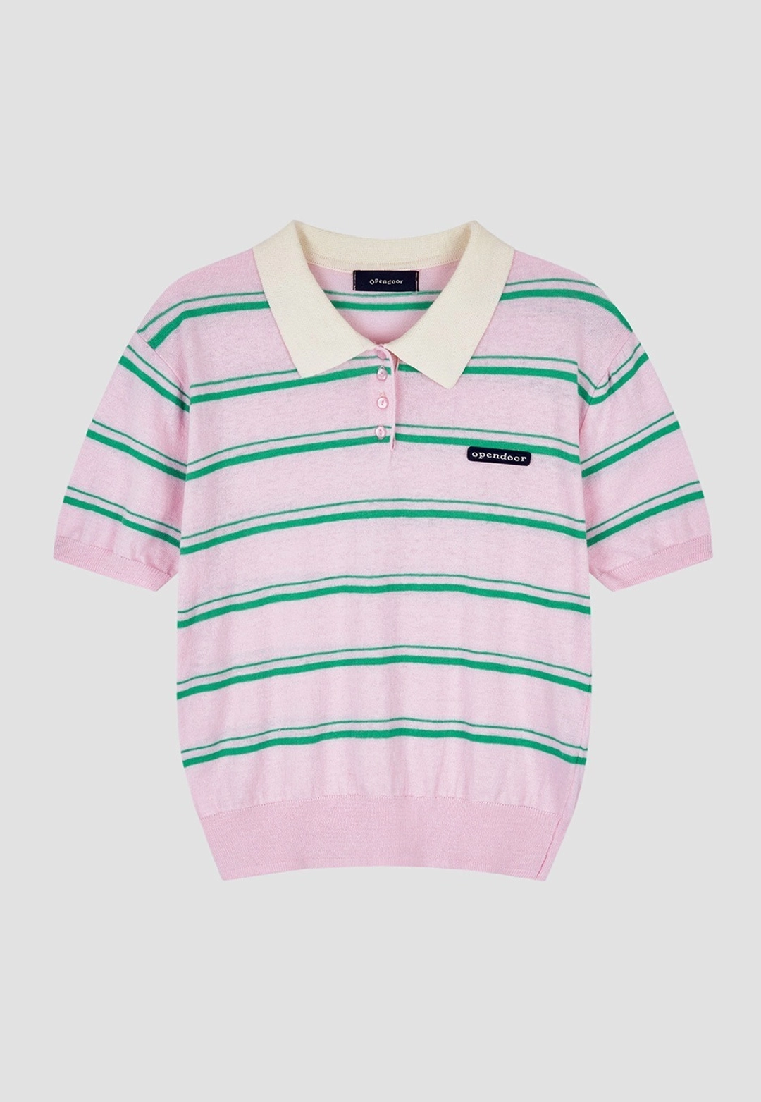 오픈도어 summer stripe knit pink 상품 이미지 1