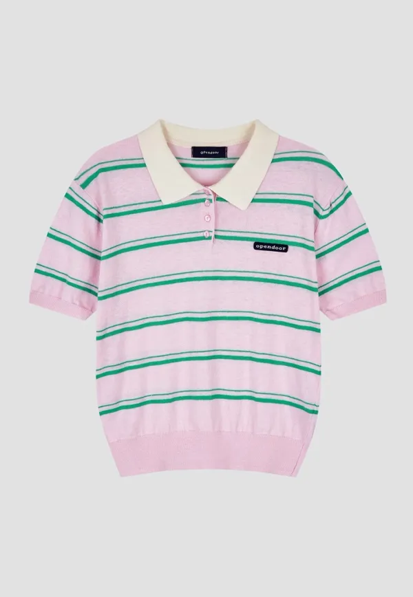 summer stripe knit pink