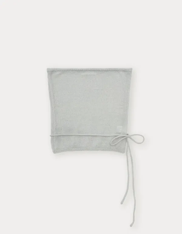 See-Through Knit Bustier Top - Light Grey