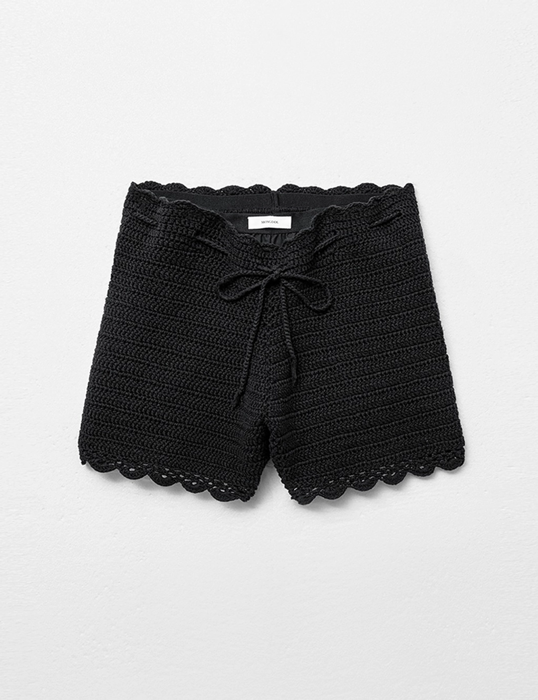 몽돌 [속바지 SET] 레이스 크로쉐 니트 숏팬츠 블랙 MDPT065BLACK 상품 이미지 3