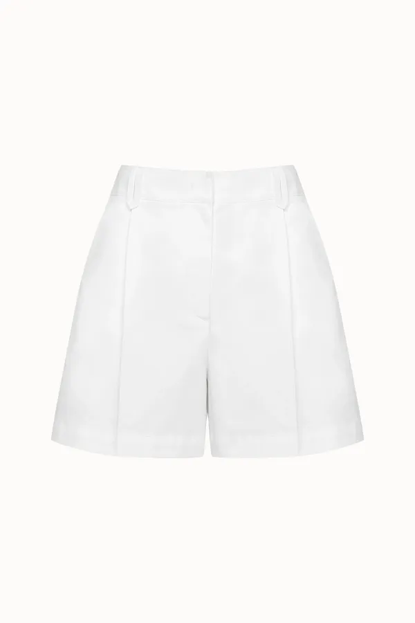 One Tuck Cotton Half Pants[LMBESUPT4504]-White