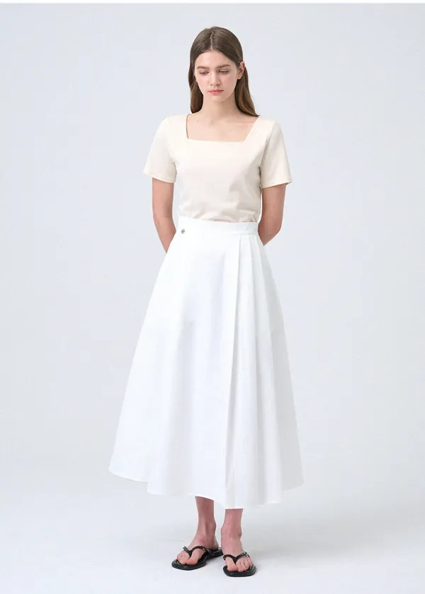  [25-36]  Elowen Pintuck Unbalance Skirt  엘로웬 핀턱 언발란스 스커트 (여름-클래식룩-격식룩-하객룩-출근룩-데일리룩-롱스커트-핏-언발-핀턱-절개-트임-빅사이즈-자체제작) 
