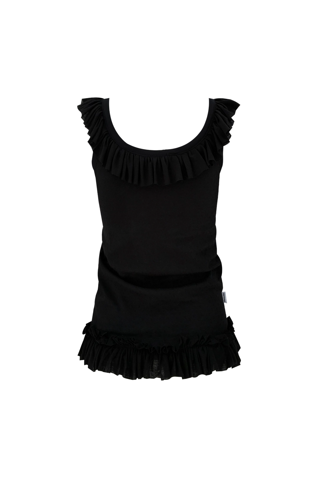 체메씨 FRILLY SLEEVELESS (BLACK) 상품 이미지 3