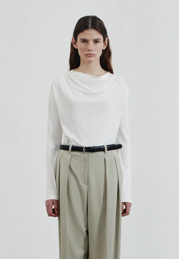 COWL DRAPE T-SHIRT - IVORY