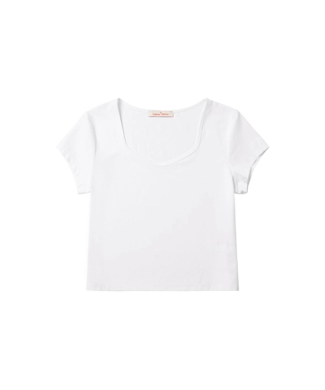 반원 아뜰리에 A3532 에센셜 다이아 넥 티셔츠_White 상품 이미지 1