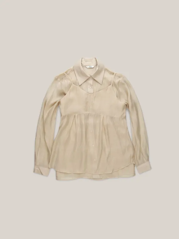 SHEER BUSTIER SET-UP  [ BEIGE ]