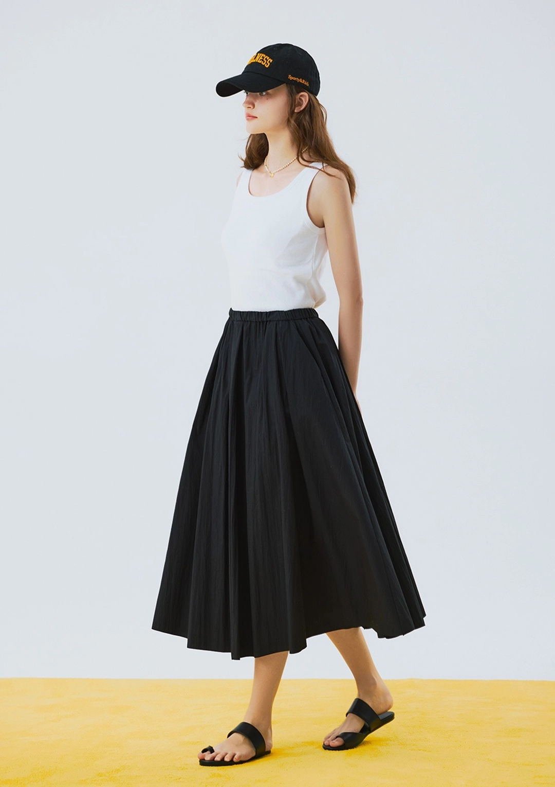 오픈도어 Cn irregularity skirt Black 상품 이미지 2