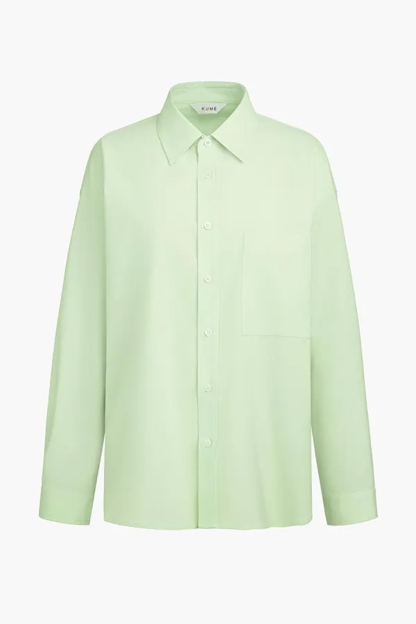 [Men] Wrinkle Free Over-Fit Shirt, Lime