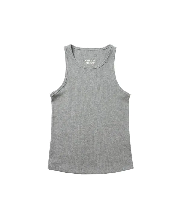 A3530 홀터넥 슬리브리스_Melange gray