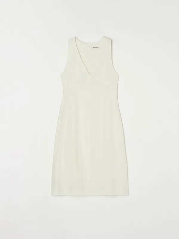 V-neck layered dress - Cream ivory