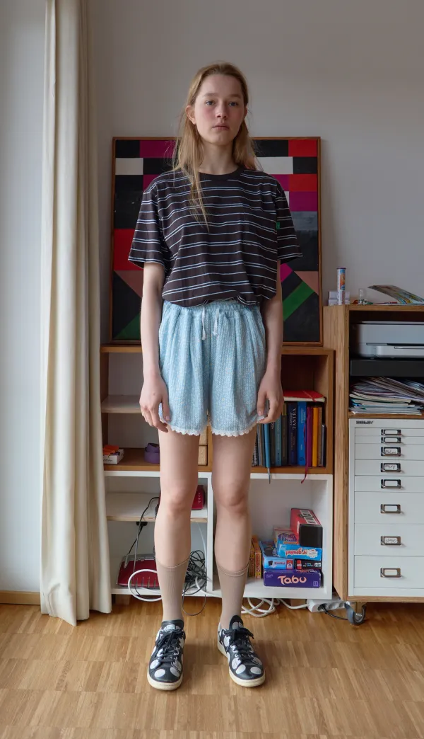 198. Flower Lace Shorts _ Skyblue