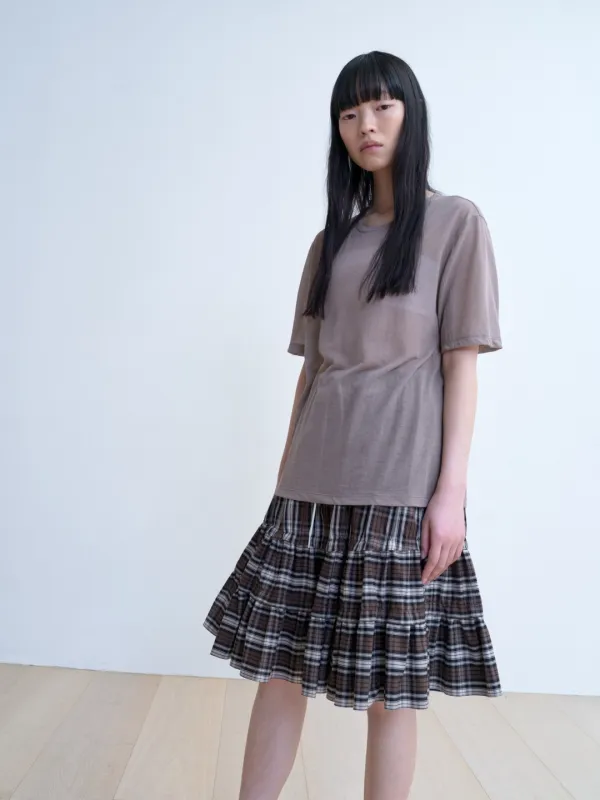 Airy jersey t-shirt (ivory / khaki beige / dark gray)