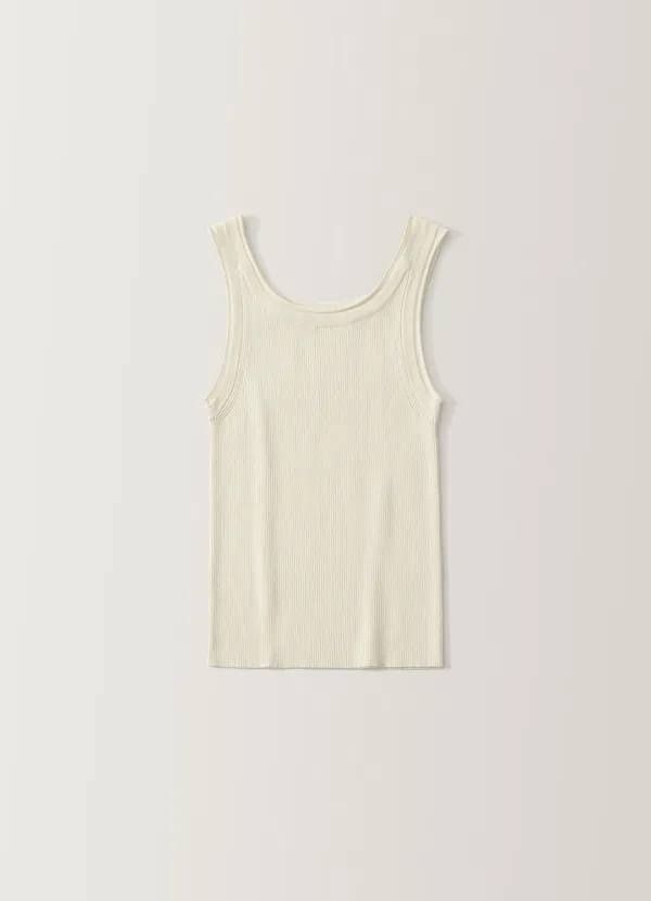 4TH / Glen ribbed knit top (Ivory)