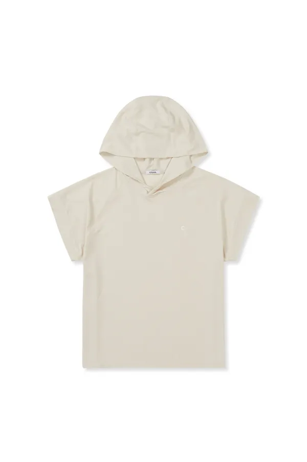 [25SS clove] Running Hooded T-shirt (Beige)