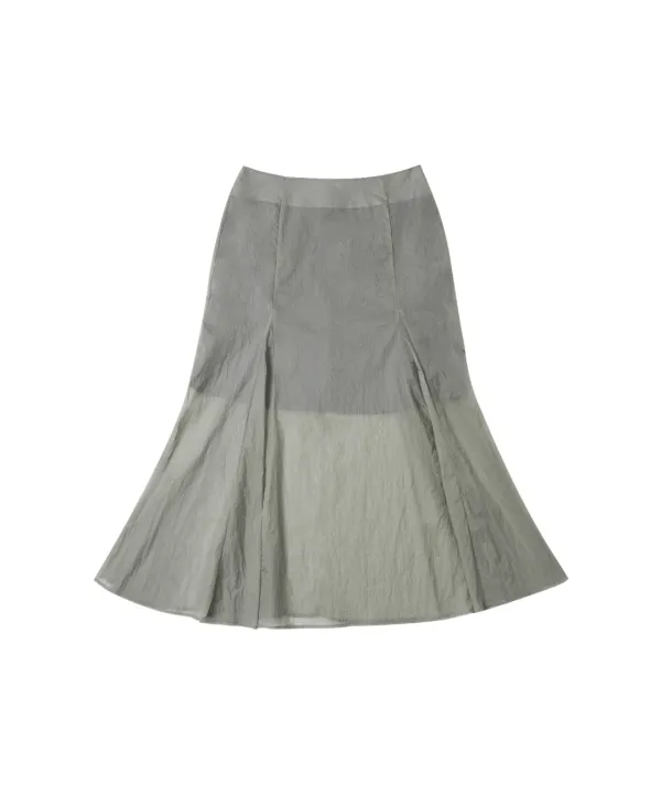 P3253 머메이드 나일론 스커트_Charcoal