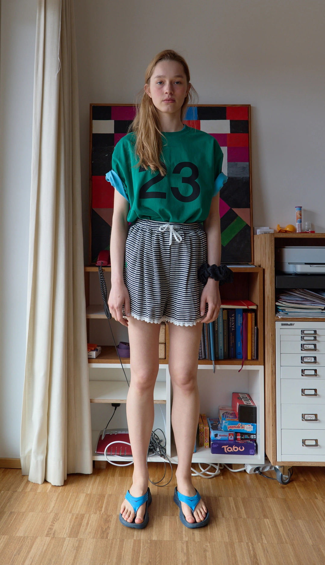 노컨텐츠 197. Stripe Lace Shorts _ Navy 상품 이미지 3