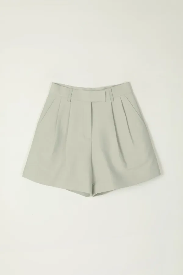 SPREAD PINTUCK SHORT PANTS_LIGHT GRAY