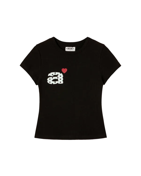 [6/4 예약발송] DOT SMALL LETTER TEE [BLACK]