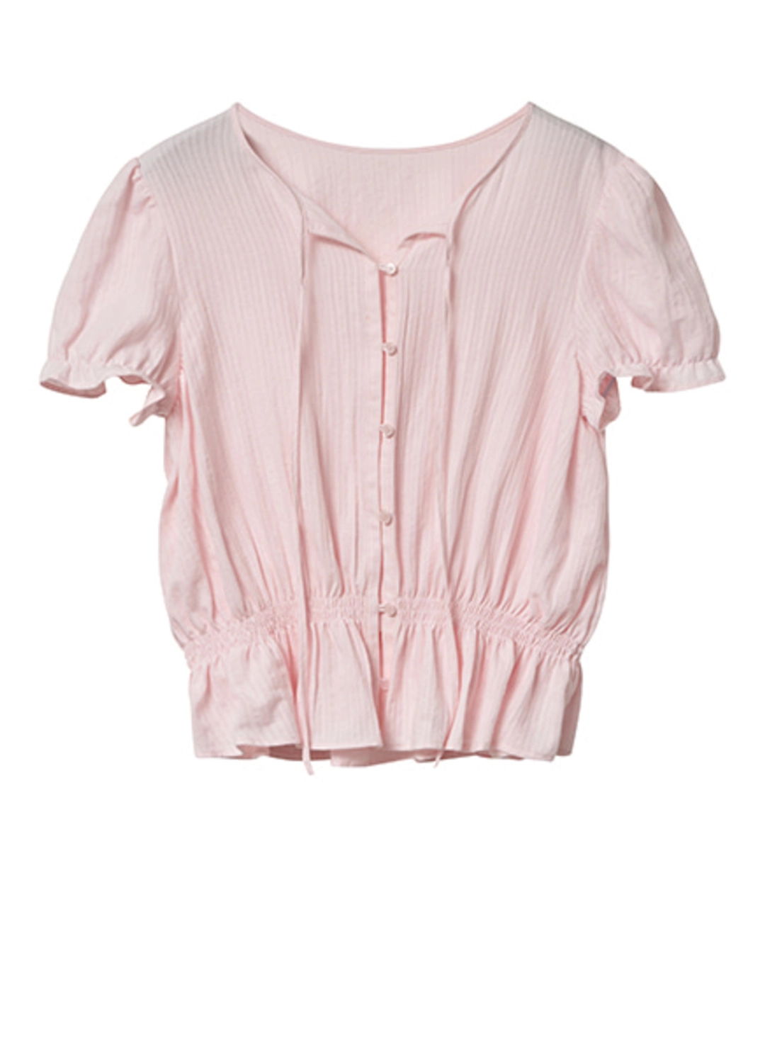 쏘이르 PUFF SLEEVE COTTON BLOUSE - PINK 상품 이미지 1