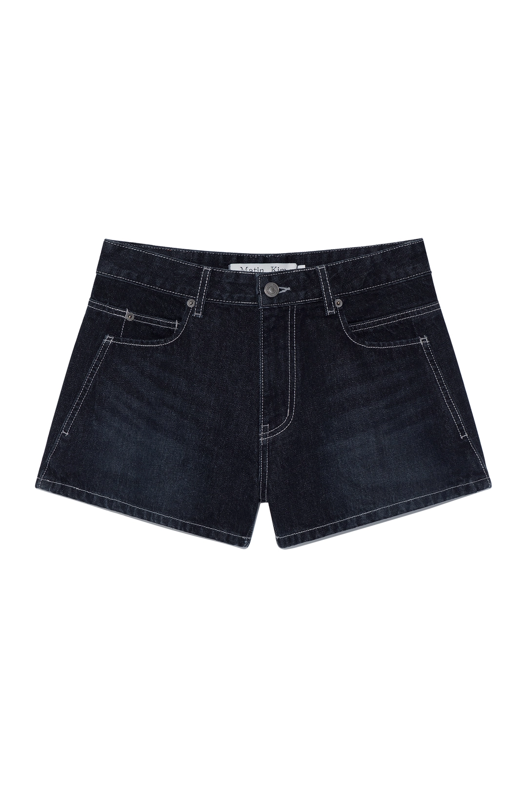 마뗑킴 STITCH POINT DENIM SHORTS IN BLACK 상품 이미지 1