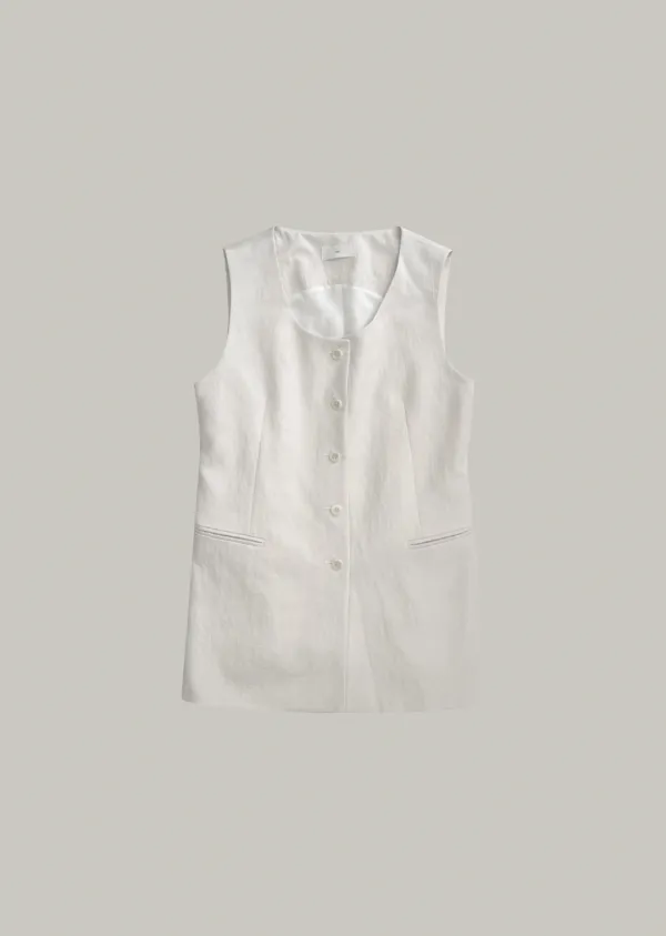 single linen vest (oatmeal)