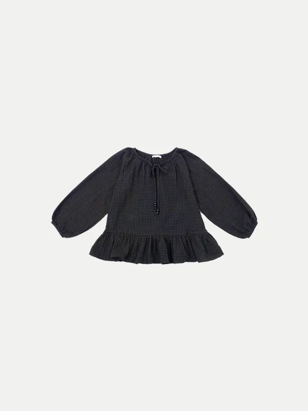 Check WoodBall Blouse Checked Gray