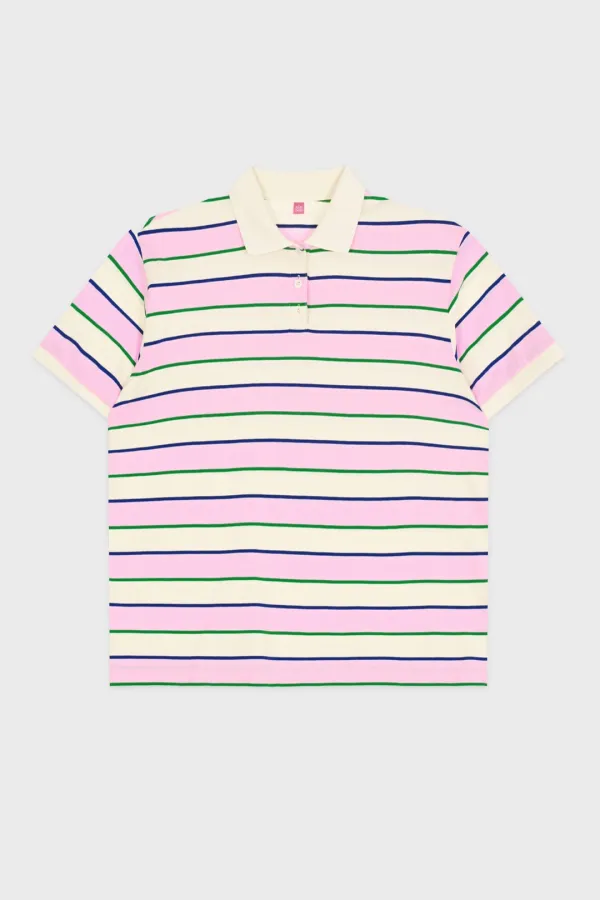 Bold Stripe Half Sleeve PK Shirt (Pink)