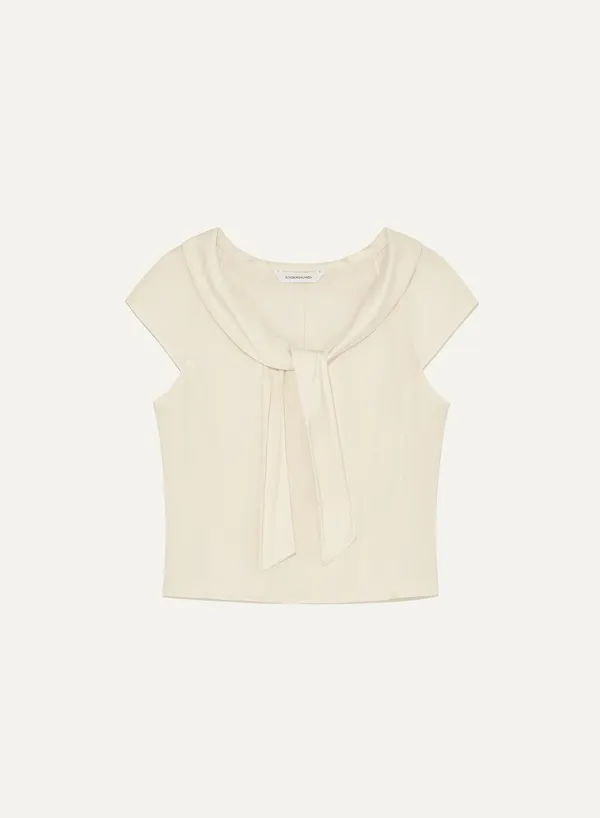 Valois Bowtie Top Cream