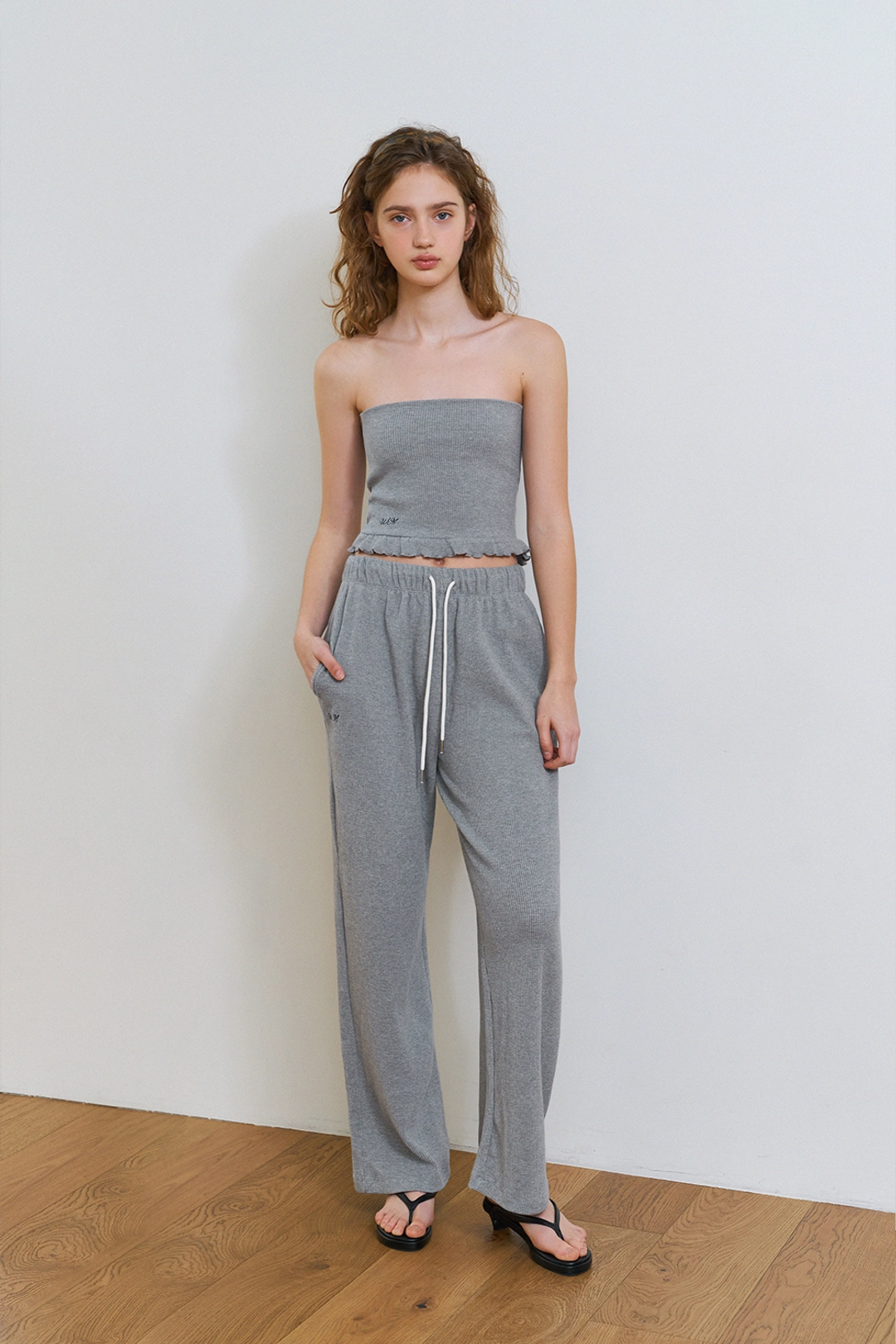 위드아웃썸머 Waffle sweat pants_gray 상품 이미지 2