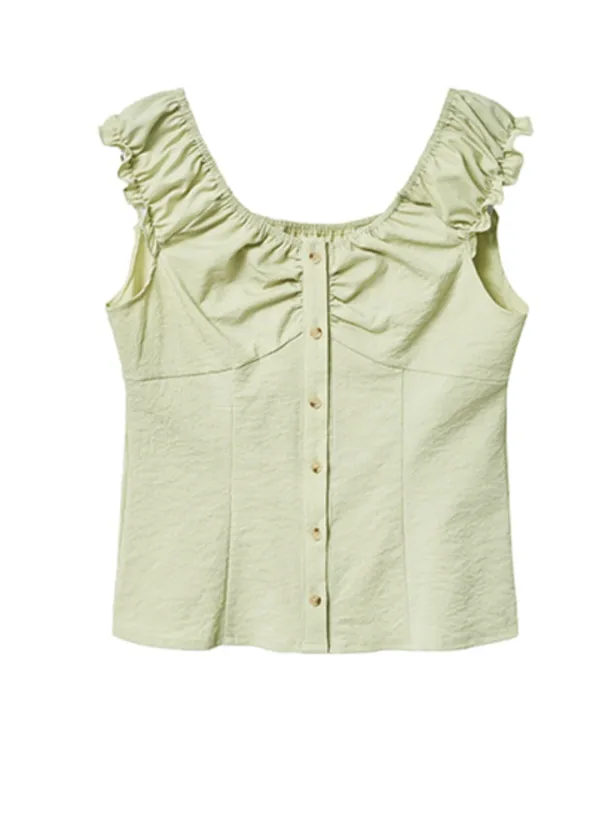 (2COLOR)2WAY SHIRRING BLOUSE