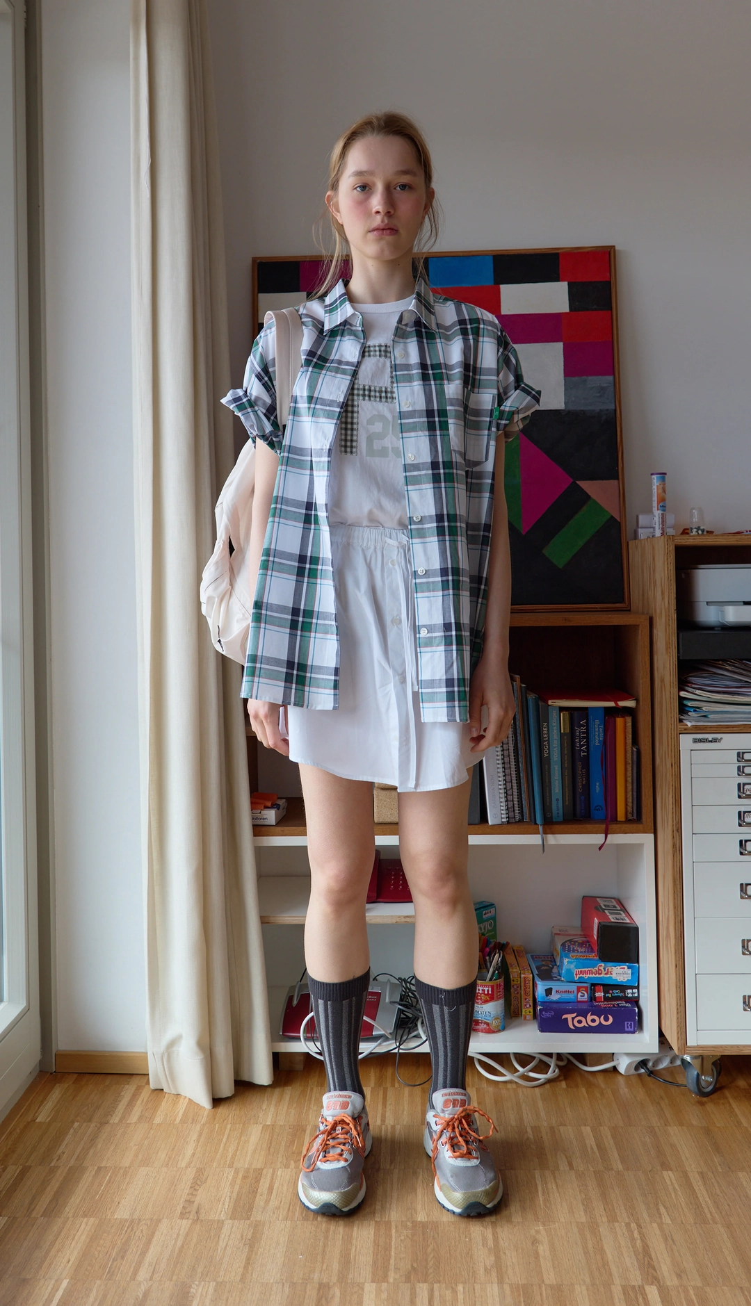 노컨텐츠 173. Button Mini Skirt _ White 상품 이미지 2