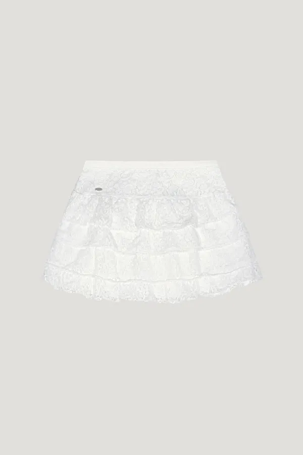 [L/V] Daisy Layered Skirt (white)
