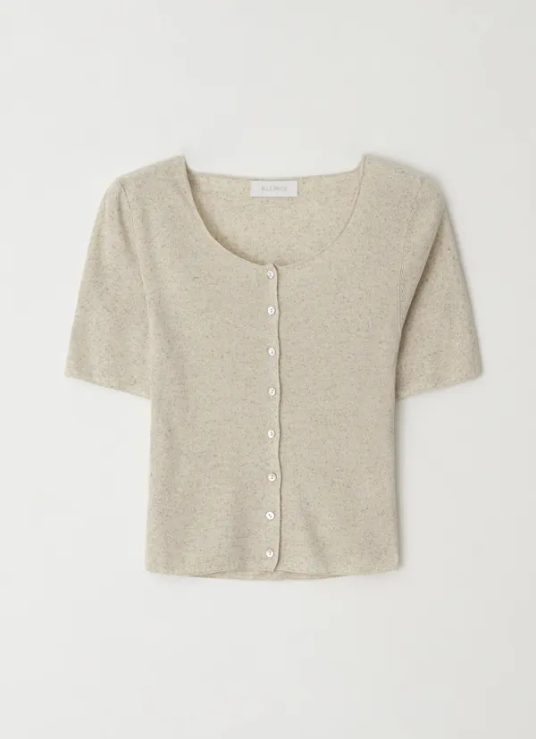 Short u-neck knit (natural)