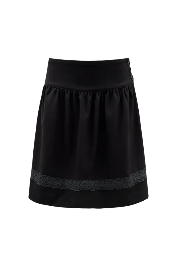 LACE MIDI SKIRT (BLACK)