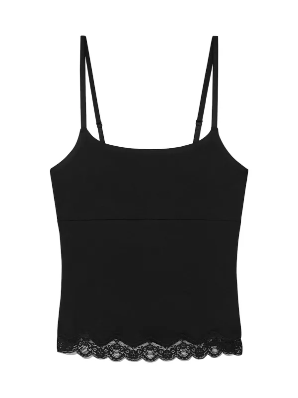 HEART LACE CAMI (BLACK)