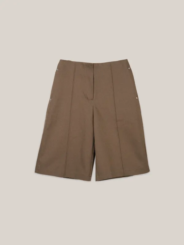 WASHING BERMUDA PANTS  [ KHAKI ]