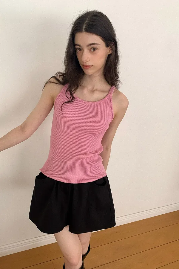 Peony Sleevless T-shirts / Pink