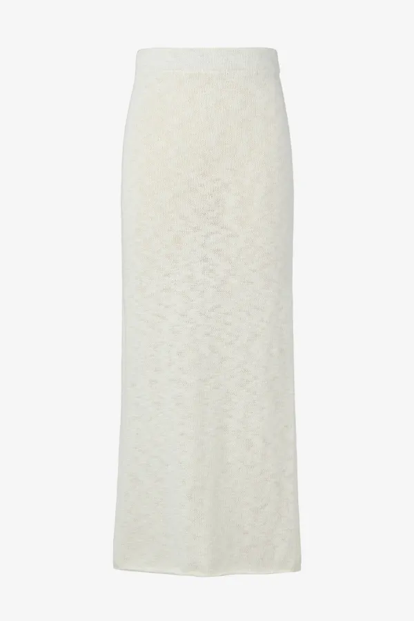 H-line Knitted Skirt, Ivory