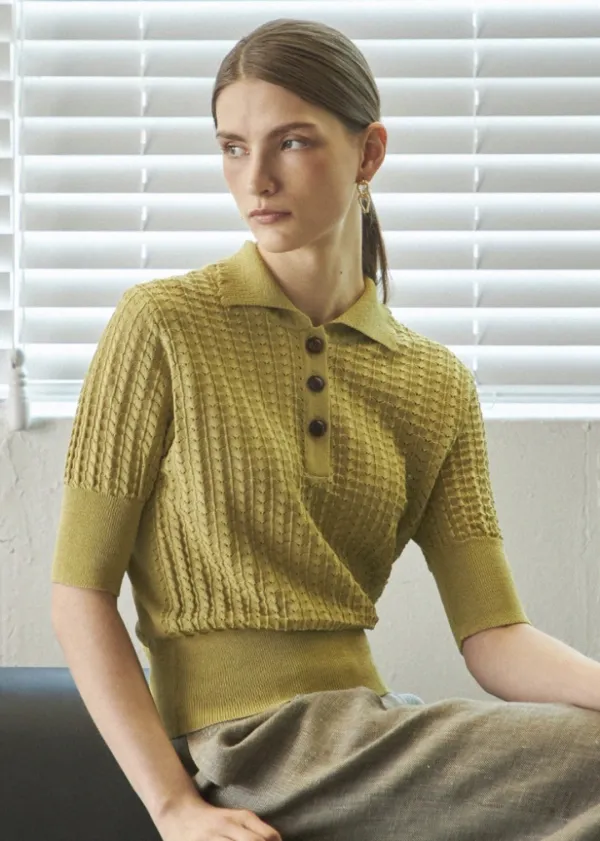 SUMMER COLLAR KNIT _GREEN