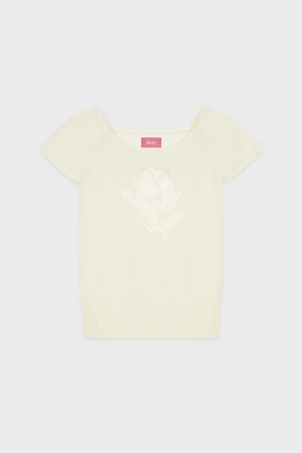 [미연 착용] Flower Raglan Knit (Cream)