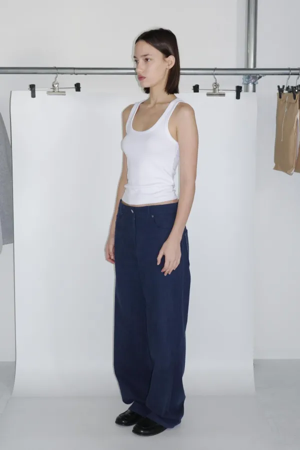 [ 바로배송 ] [ 2차 리오더 ] EYELET PANTS [BLUE]