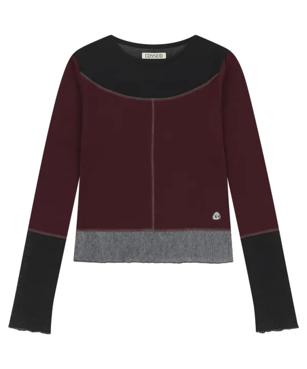 NET STITCH LONGSLEEVES PLUM RED