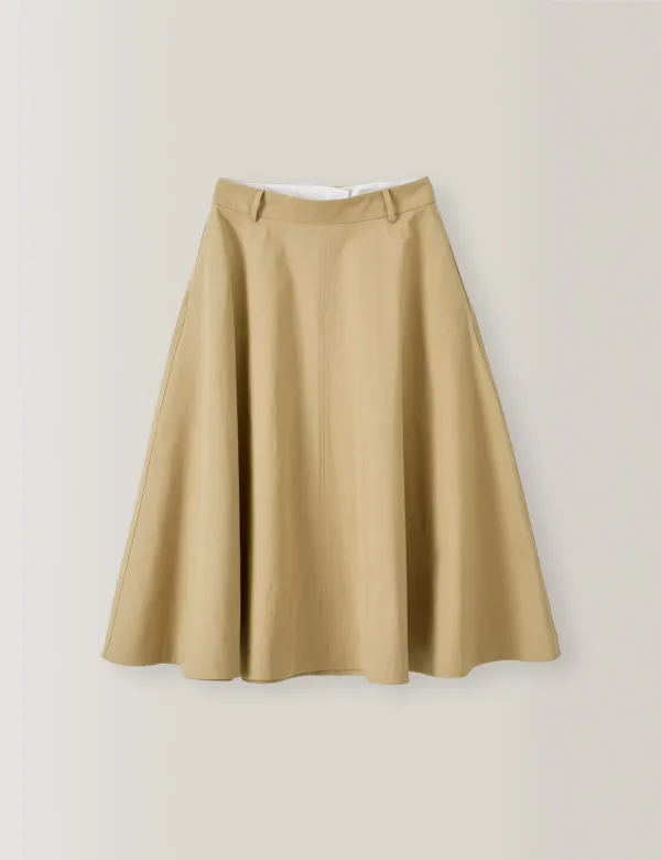 Roma Flare Skirt (Beige)