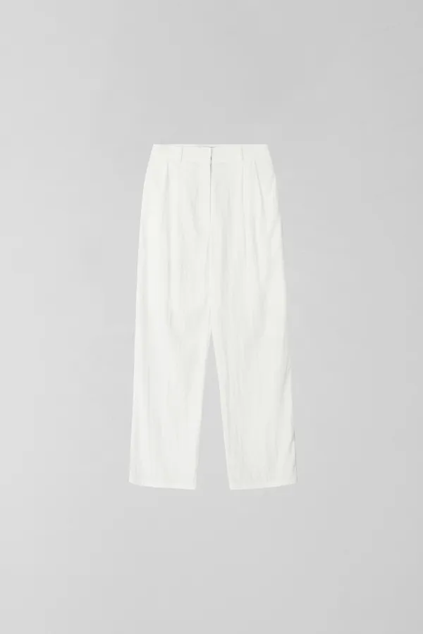 BREEZE PIN-TUCK PANTS_WHITE_OE2C2MPL41WHA