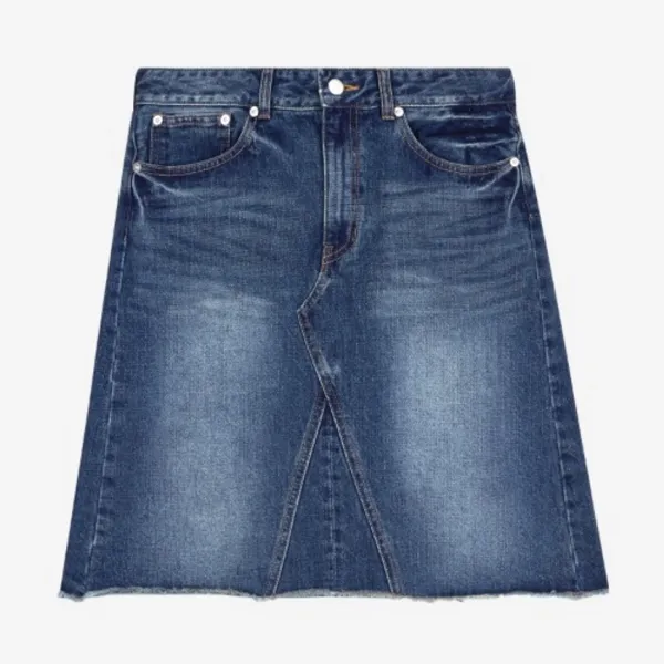 AUTHENTIC WASHING DENIM SKIRT (BLUE)
