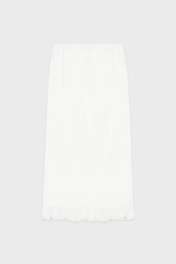 Pintuck Long Skirt (White)