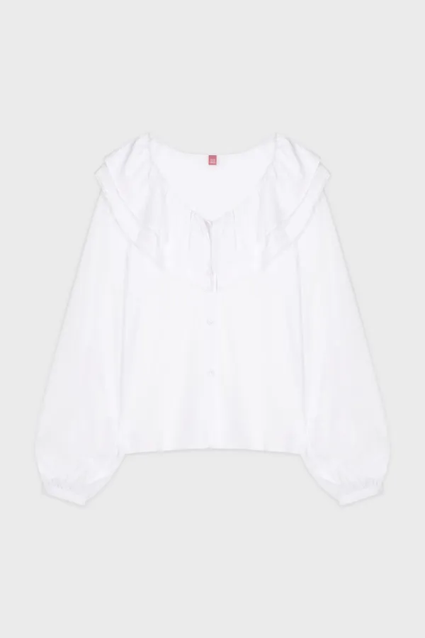 Double Collar Blouse (White)