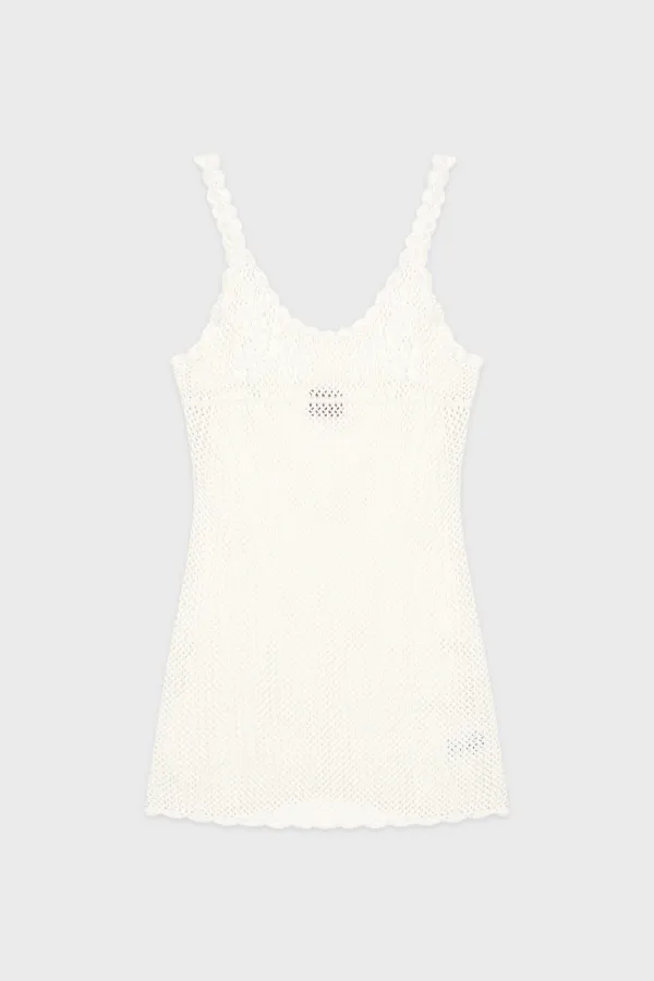 [김나영 착용] Rose Embroidered Knit Sleeveless Dress (Cream)