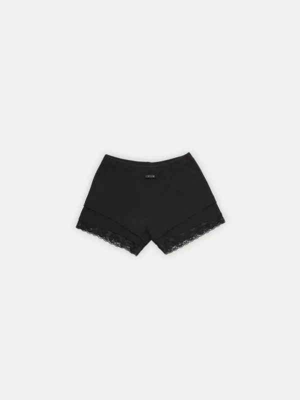 ANFORA LACE SHORTS BLACK